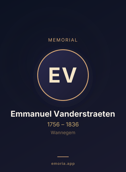 Memorial portrait of Emmanuel Vanderstraeten