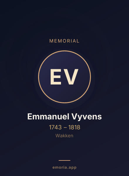 Memorial portrait of Emmanuel Vyvens
