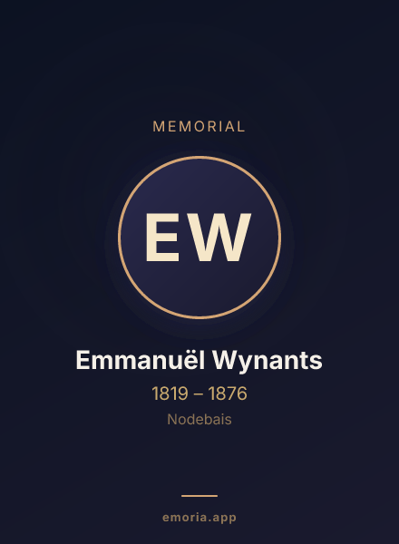 Memorial portrait of Emmanuël Wynants