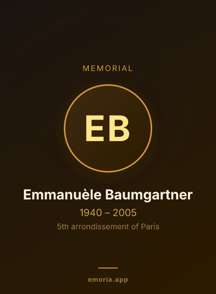 Memorial portrait of Emmanuèle Baumgartner