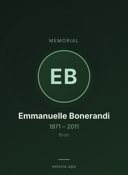 Memorial portrait of Emmanuelle Bonerandi