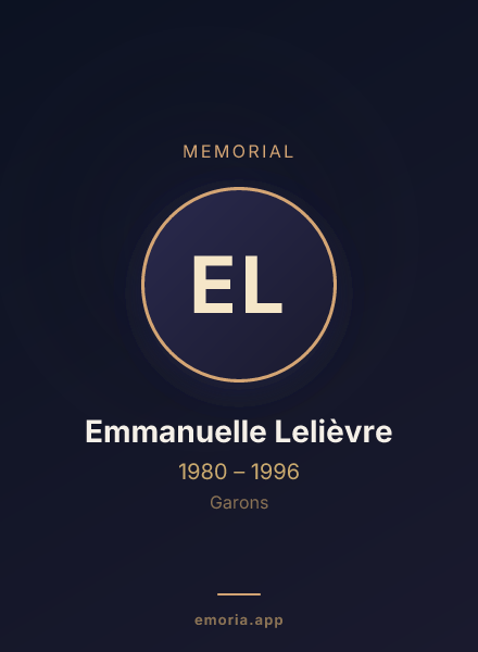 Memorial portrait of Emmanuelle Lelièvre
