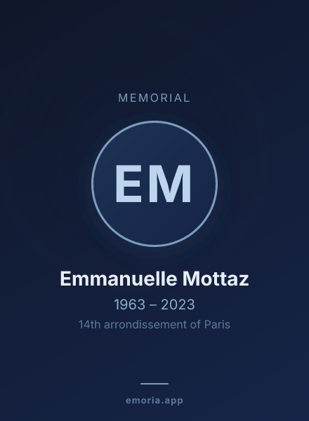 Memorial portrait of Emmanuelle Mottaz