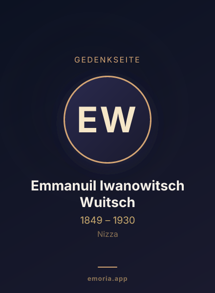 Gedenkportrait von Emmanuil Iwanowitsch Wuitsch