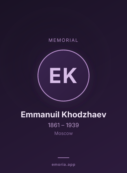 Memorial portrait of Emmanuil Khodzhaev