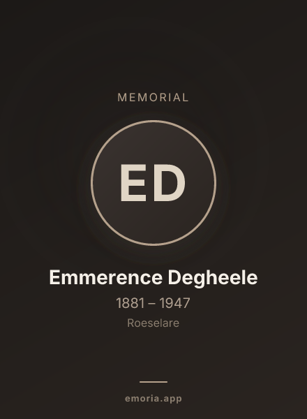 Memorial portrait of Emmerence Degheele