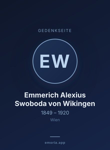 Gedenkportrait von Emmerich Alexius Swoboda von Wikingen