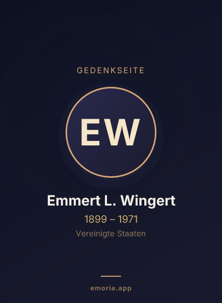 Gedenkportrait von Emmert L. Wingert