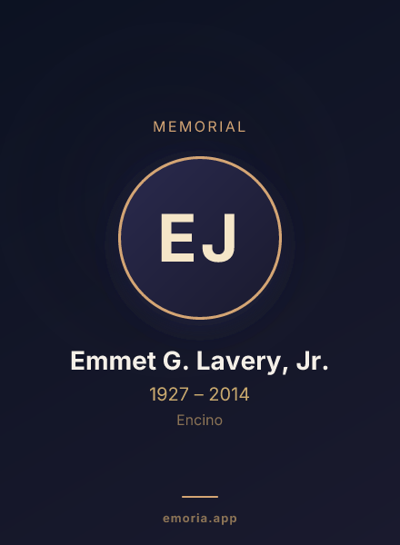 Memorial portrait of Emmet G. Lavery, Jr.