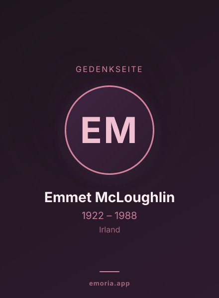 Gedenkportrait von Emmet McLoughlin