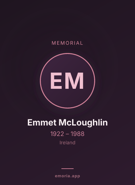 Memorial portrait of Emmet McLoughlin
