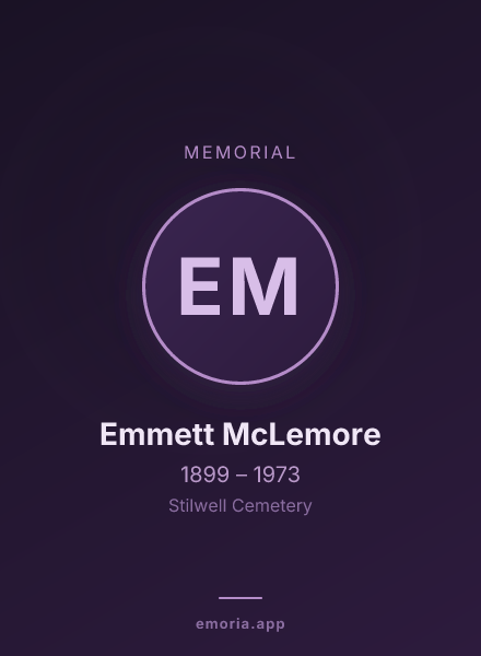 Memorial portrait of Emmett McLemore