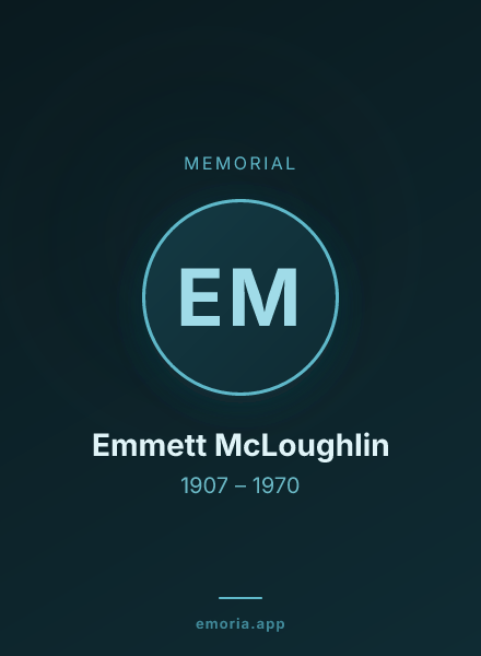 Memorial portrait of Emmett McLoughlin