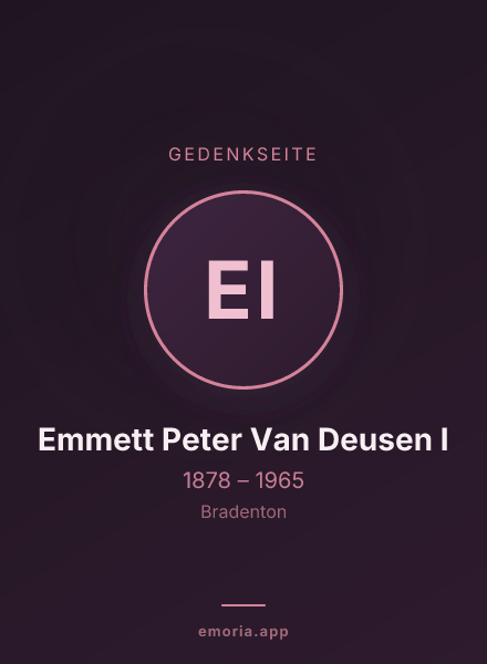 Gedenkportrait von Emmett Peter Van Deusen I