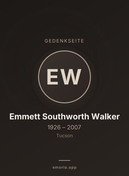 Gedenkportrait von Emmett Southworth Walker