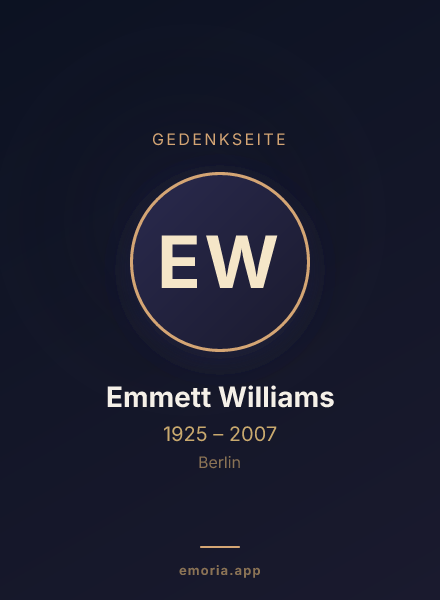 Gedenkportrait von Emmett Williams