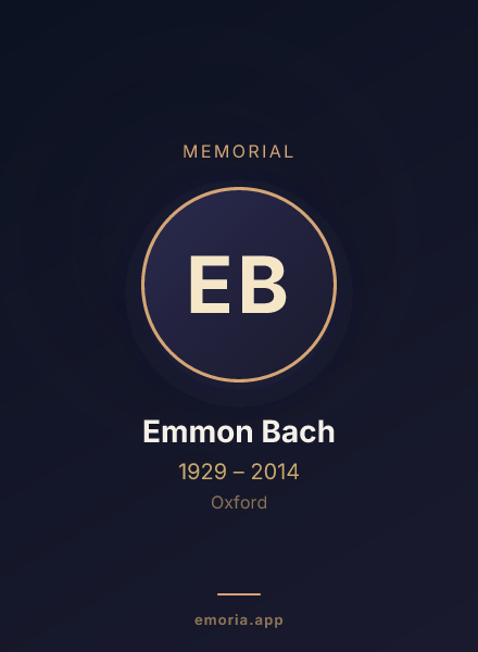 Memorial portrait of Emmon Bach