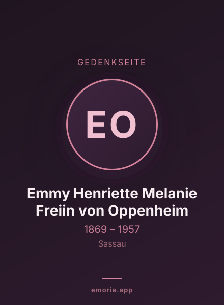 Gedenkportrait von Emmy Henriette Melanie Freiin von Oppenheim