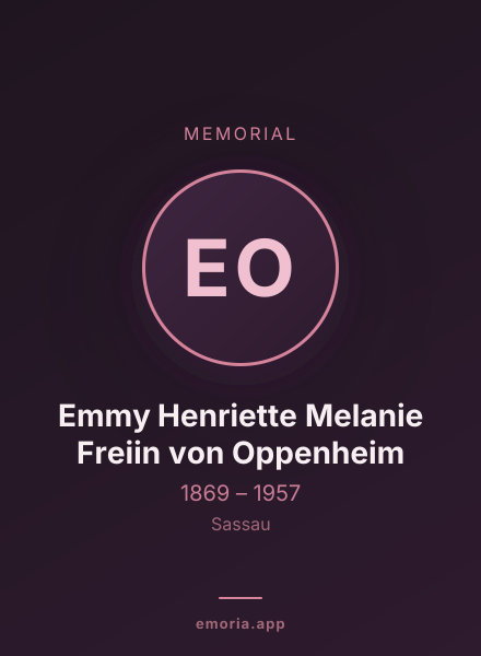 Memorial portrait of Emmy Henriette Melanie Freiin von Oppenheim
