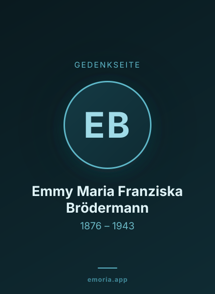 Gedenkportrait von Emmy Maria Franziska Brödermann