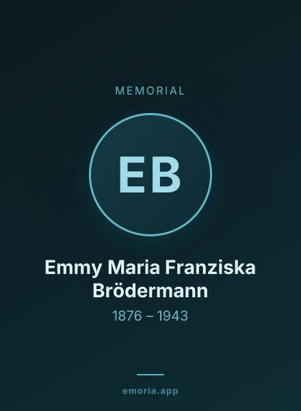 Memorial portrait of Emmy Maria Franziska Brödermann