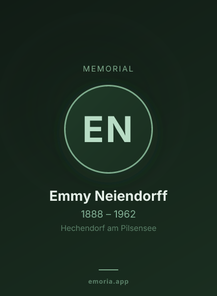 Memorial portrait of Emmy Neiendorff