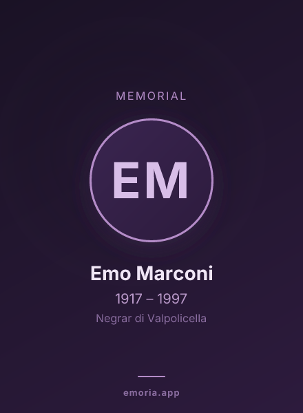 Memorial portrait of Emo Marconi