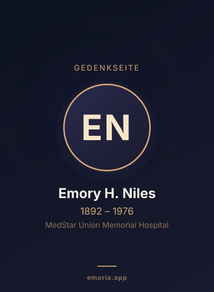 Gedenkportrait von Emory H. Niles