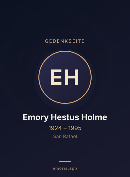 Gedenkportrait von Emory Hestus Holme