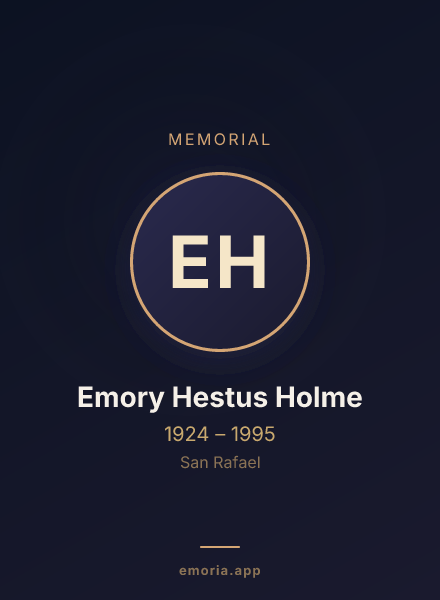 Memorial portrait of Emory Hestus Holme