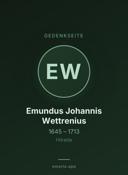 Gedenkportrait von Emundus Johannis Wettrenius