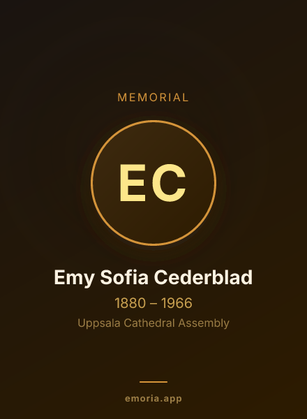Memorial portrait of Emy Sofia Cederblad