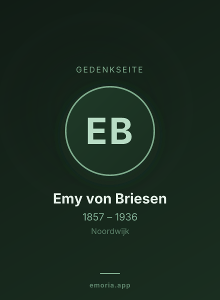 Gedenkportrait von Emy von Briesen
