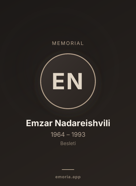 Memorial portrait of Emzar Nadareishvili