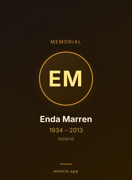 Memorial portrait of Enda Marren