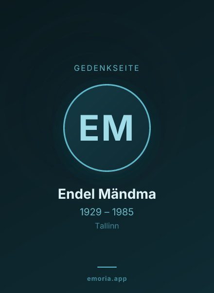 Gedenkportrait von Endel Mändma