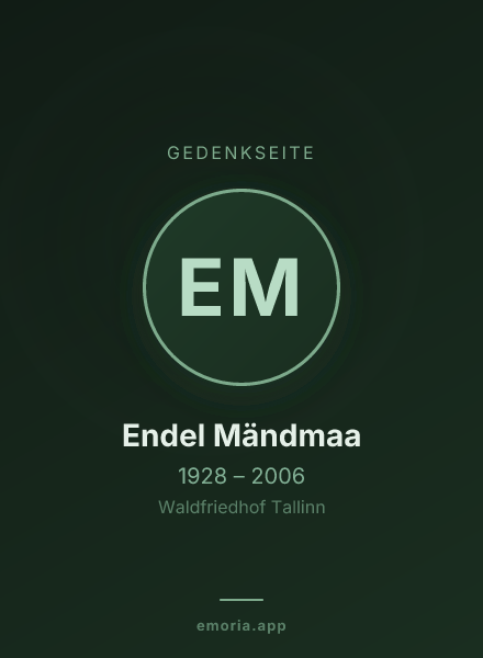 Gedenkportrait von Endel Mändmaa