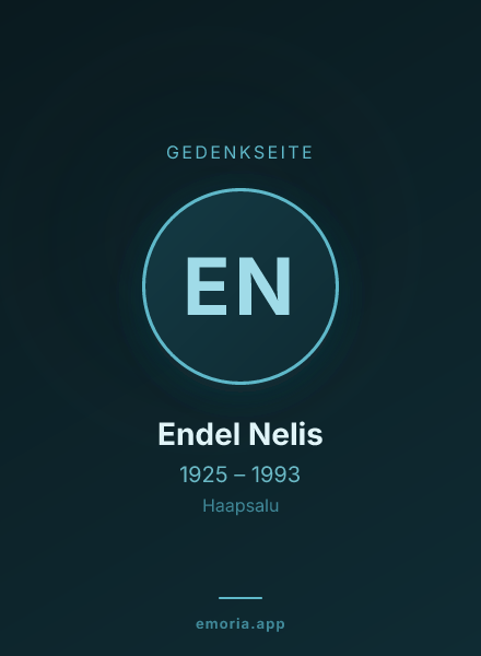 Gedenkportrait von Endel Nelis