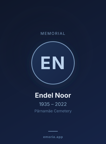 Memorial portrait of Endel Noor