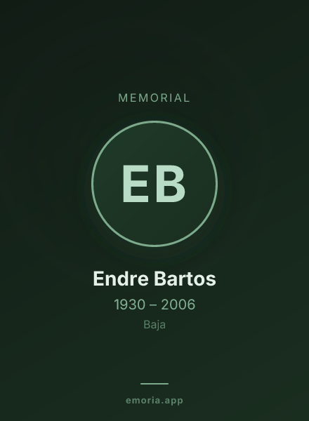 Memorial portrait of Endre Bartos
