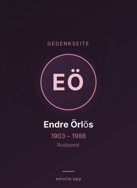 Gedenkportrait von Endre Örlős