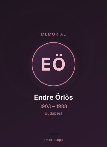 Memorial portrait of Endre Örlős