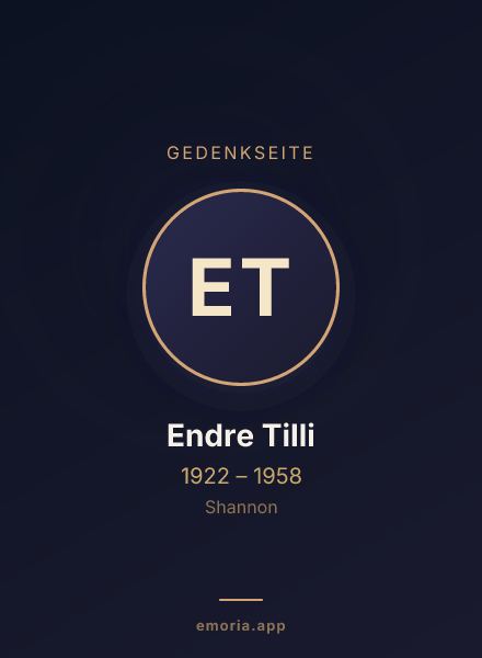 Gedenkportrait von Endre Tilli