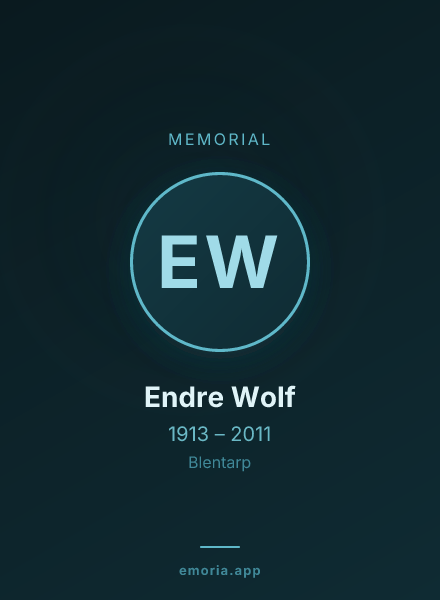 Memorial portrait of Endre Wolf