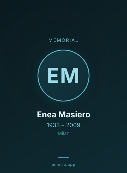 Memorial portrait of Enea Masiero