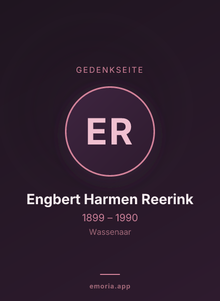 Gedenkportrait von Engbert Harmen Reerink