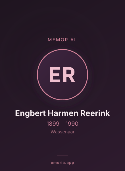 Memorial portrait of Engbert Harmen Reerink