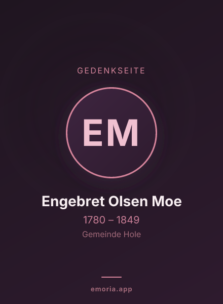 Gedenkportrait von Engebret Olsen Moe
