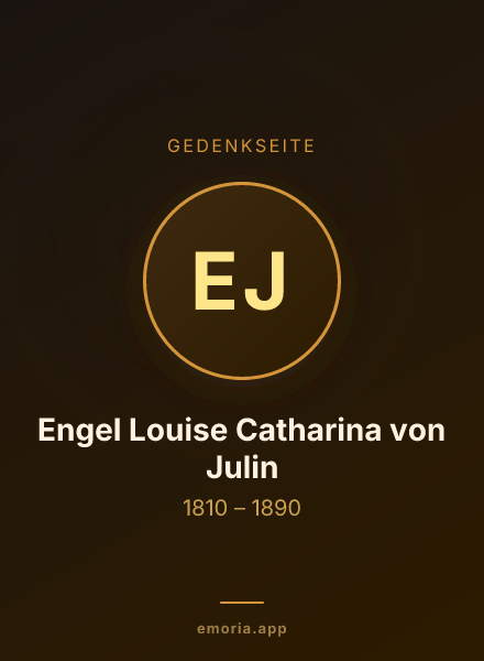 Gedenkportrait von Engel Louise Catharina von Julin