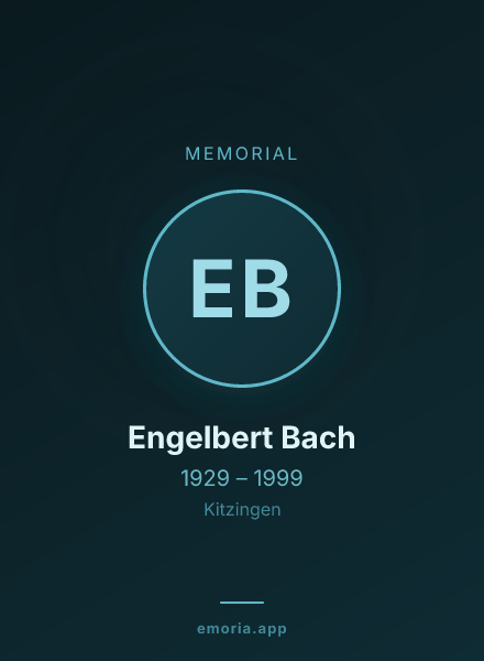 Memorial portrait of Engelbert Bach